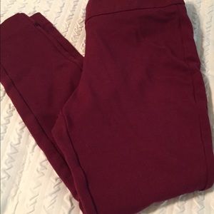 Burgundy leggings from Loft